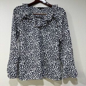 Vintage Banana Republic Gray Polka Dot Top Business Casual Blouse, Women’s XS